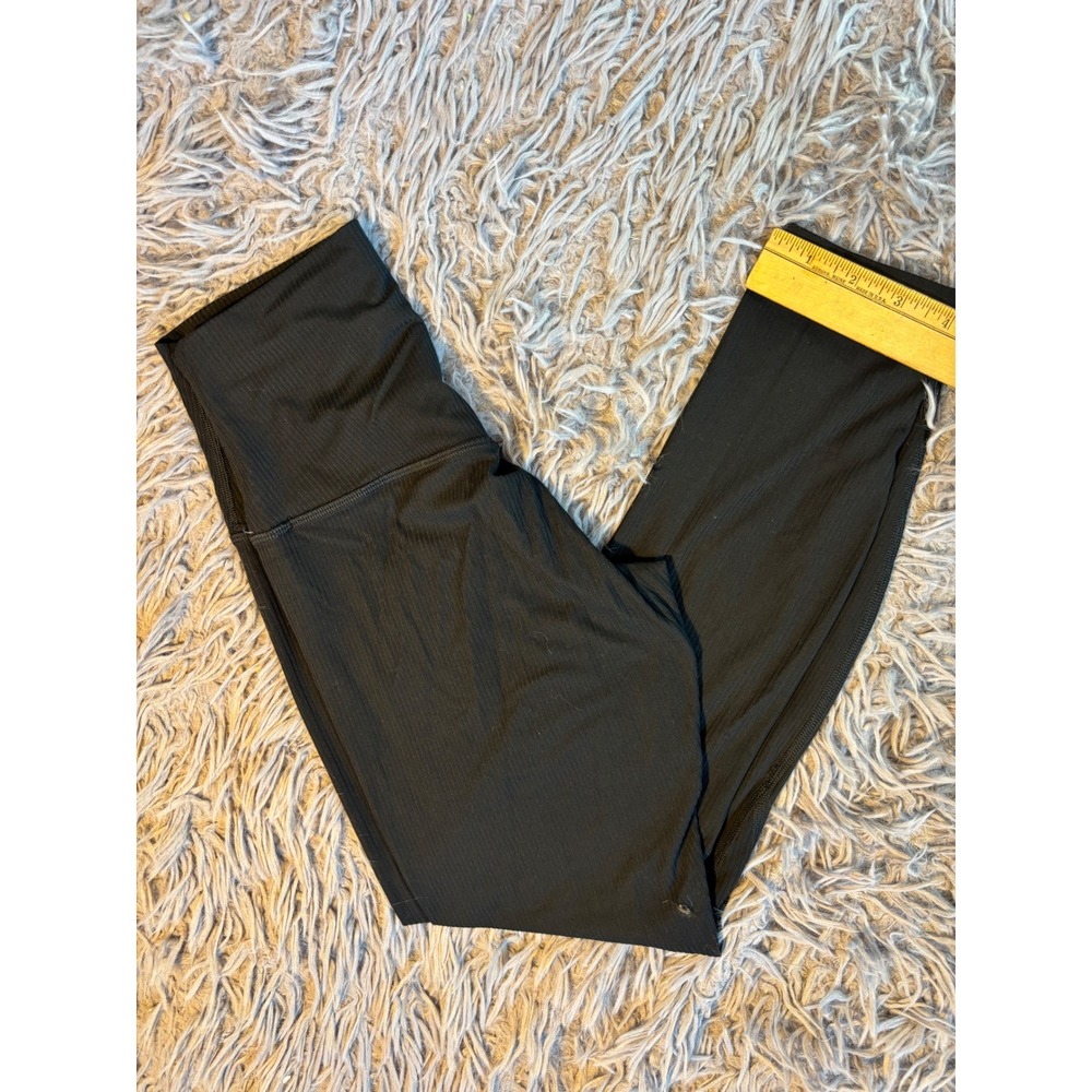 Lululemon Black Ribbed High Rise Leggings Activewear Yoga Pants